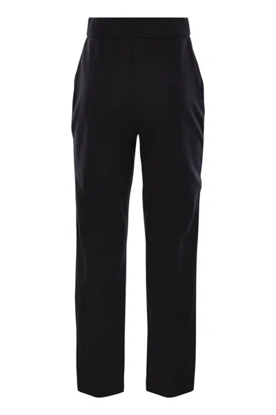 Max Mara Nepeta Stretch Virgin Wool Flare Leg Ankle Trousers In Black