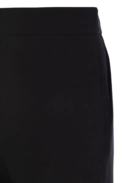 Max Mara Nepeta Stretch Virgin Wool Flare Leg Ankle Trousers In Black