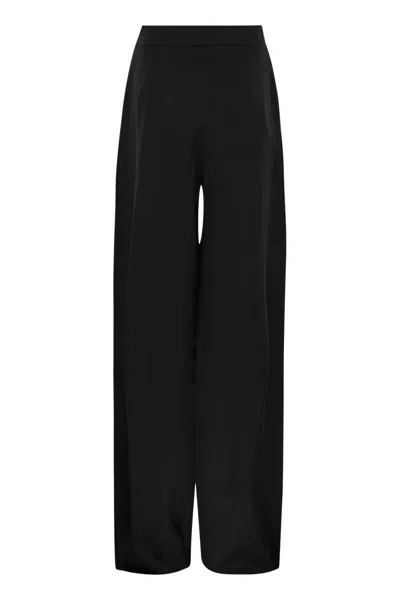 Max Mara Studio Ieti - Flowing Trousers In Envers Satin In Black