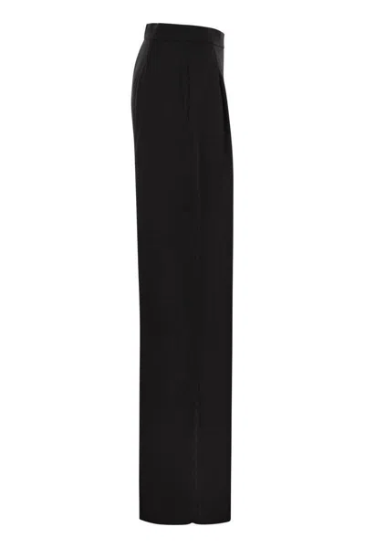 Max Mara Studio Ieti - Flowing Trousers In Envers Satin In Black