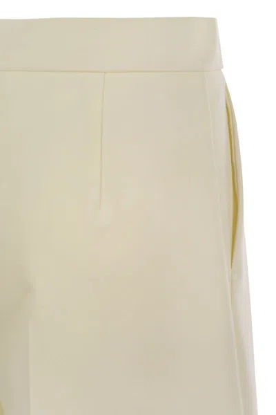 Max Mara Wool Pleated Shorts In White