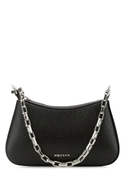 Alexander Mcqueen Mini T-bar Chain Shoulder Bag In Black