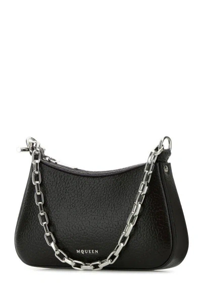 Alexander Mcqueen Mini T-bar Chain Shoulder Bag In Black