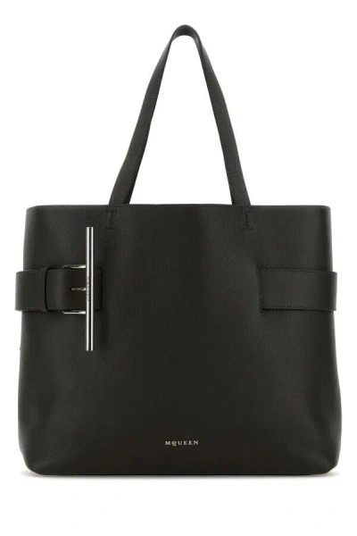 Alexander Mcqueen Alexander Mc Queen T Bar Leather Tote Bag In Black