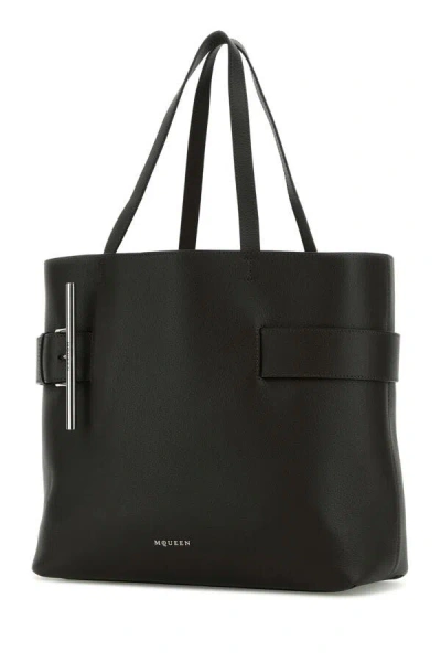 Alexander Mcqueen Alexander Mc Queen T Bar Leather Tote Bag In Black