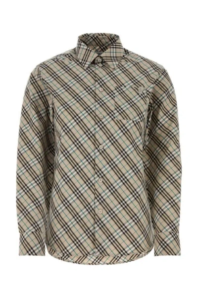 Shop Burberry Women Embroidered Poplin Shirt In Multicolor