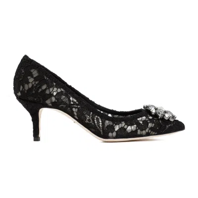 Dolce & Gabbana Bellucci 90 Crystal-embellished Pumps In Taormina Lace In Blue