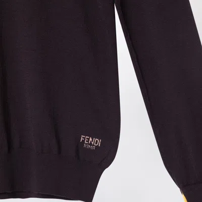 Fendi Long-sleeved Polo Neck Jumper In Multi