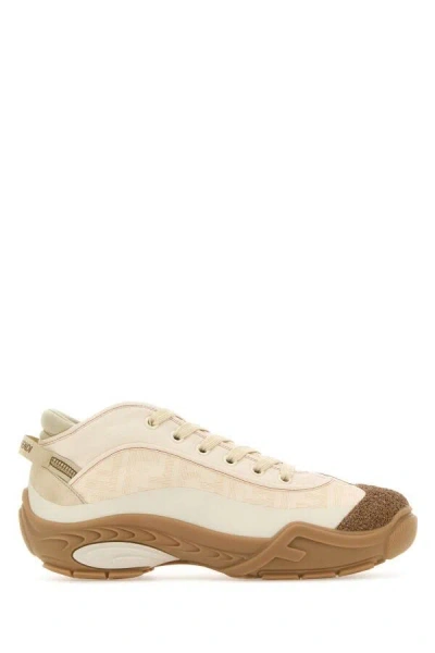 Fendi Lab Fabric Sneakers In Neutral