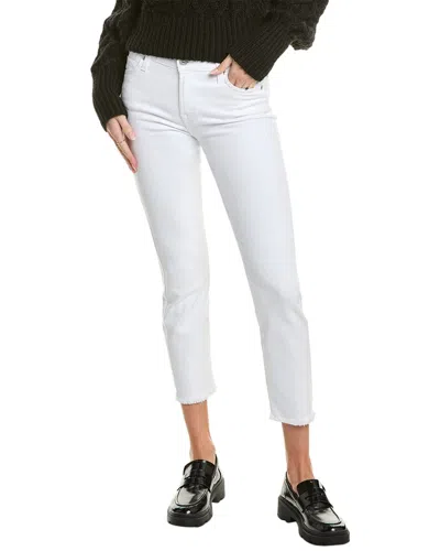 7 For All Mankind Kimmie White Form Fitted Straight Leg Jean In White
