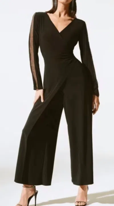 Joseph Ribkoff Signature Women's Black Silky Knit Culotte Jumpsuit 243722 Col 11 In Black