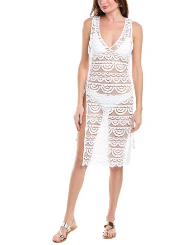 Pq Swim Noah Sheer Lace Tunic Midi Dress In White