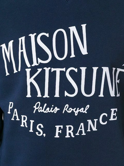 Shop Maison Kitsuné Logo Print Sweatshirt