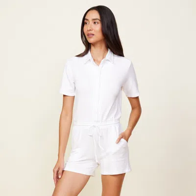 Monrow Bridal Supersoft Romper In White