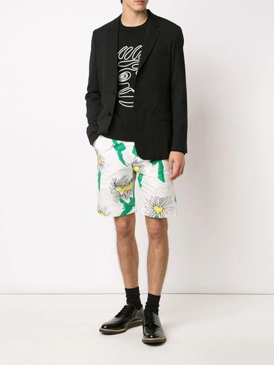 Shop Julien David Floral Deck Shorts In White