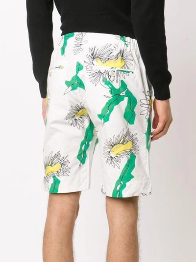 Shop Julien David Floral Deck Shorts In White