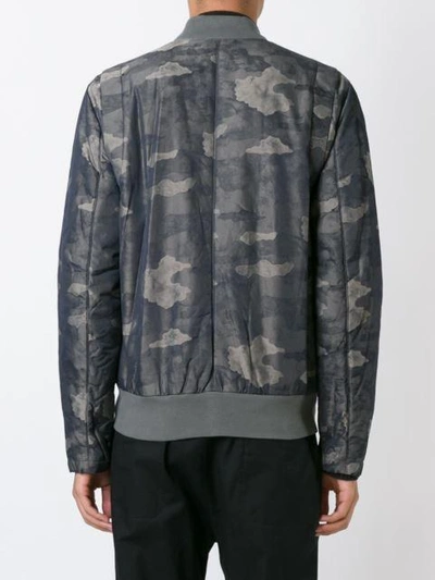 Shop Helmut Lang Camouflage Print Bomber Jacket In Green