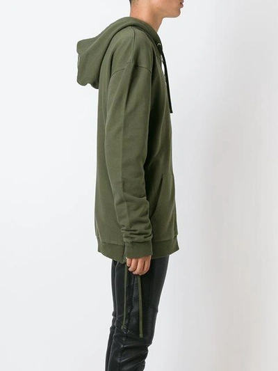 Shop Faith Connexion Lace-up Side Hoodie In Green