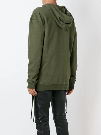 Shop Faith Connexion Lace-up Side Hoodie In Green