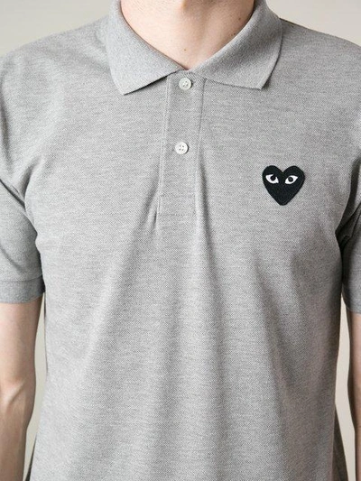 Shop Comme Des Garçons Play Embroidered Heart Polo Shirt