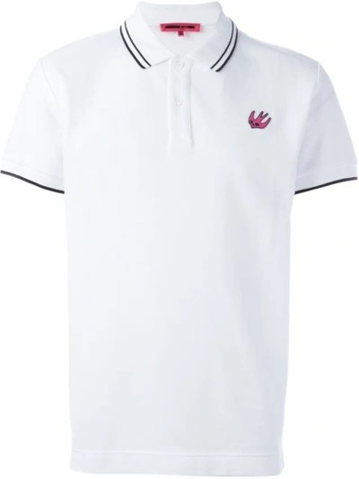 Mcq By Alexander Mcqueen Slim-fit Contrast-tipped Cotton-piqué Polo Shirt In White