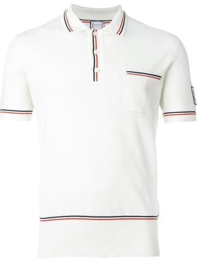Shop Moncler Contrast Trim Polo Shirt