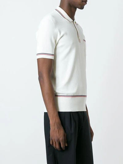 Shop Moncler Contrast Trim Polo Shirt