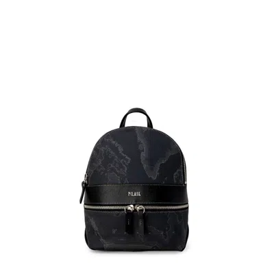 Alviero Martini Prima Classe Black Leather Backpack In Black