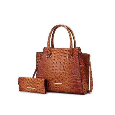 Mkf Collection By Mia K Viridiana Luxe Croc-embossed Tote Bag Elegant And Versatile Handbag In Brown