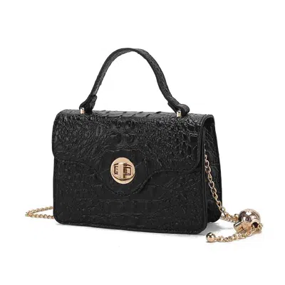 Mkf Collection By Mia K Mae Mini Crossbody Stylish, Functional, Vegan Leather Handbag In Black