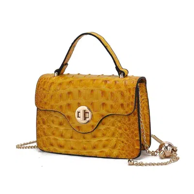 Mkf Collection By Mia K Mae Mini Crossbody Stylish, Functional, Vegan Leather Handbag In Yellow