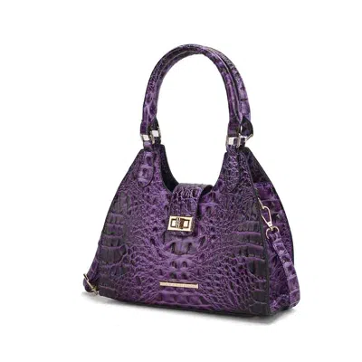 Mkf Collection By Mia K Ava Faux Crocodile-embossed Vegan Leather Women's Tote In Purple