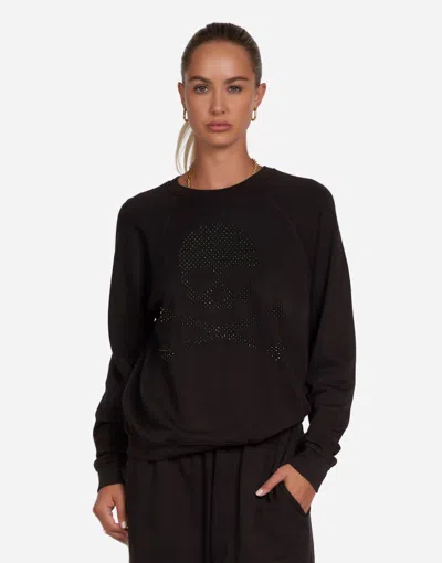 Lauren Moshi Anela Crystal Love Skull In Black