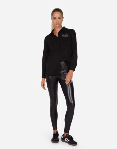 Lauren Moshi Sloane Crystal Love Skull In Black