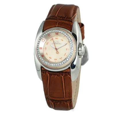 Chronotech Brown Leather Watch In Brown