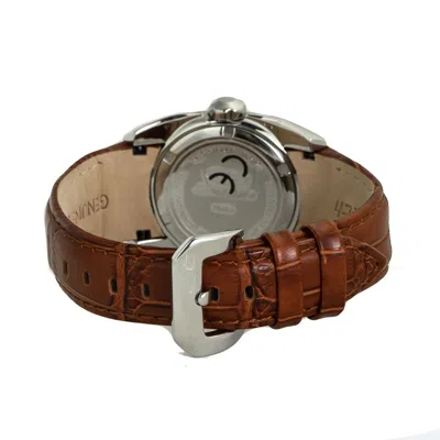 Chronotech Brown Leather Watch In Brown