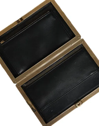 Pre-owned Dolce & Gabbana Bordeaux Black Velvet Gold Frame Clutch Evening Purse Women's Bag () In Maroon And Black