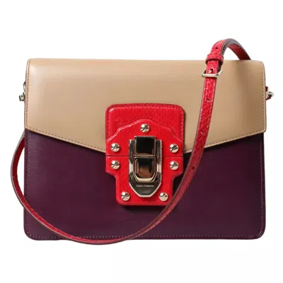 Pre-owned Dolce & Gabbana Multicolor Lucia Brushed Leather Crossbody Shoulder Women's Bag ()