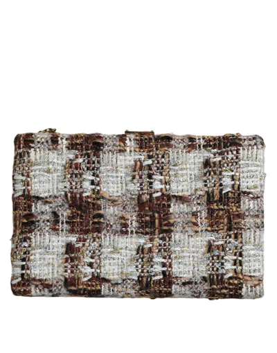 Pre-owned Dolce & Gabbana Multicolor Tweed Floral Clutch Crossbody Women's Bag ()
