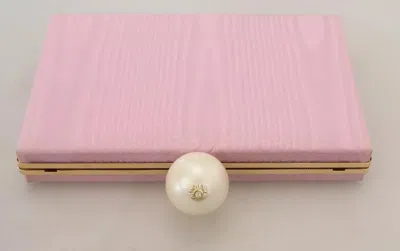 Pre-owned Dolce & Gabbana Pink Silk Gold Frame Clutch Evening Party Purse Women's Bag ()