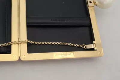 Pre-owned Dolce & Gabbana Pink Silk Gold Frame Clutch Evening Party Purse Women's Bag ()