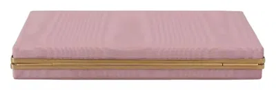 Pre-owned Dolce & Gabbana Pink Silk Gold Frame Clutch Evening Party Purse Women's Bag ()
