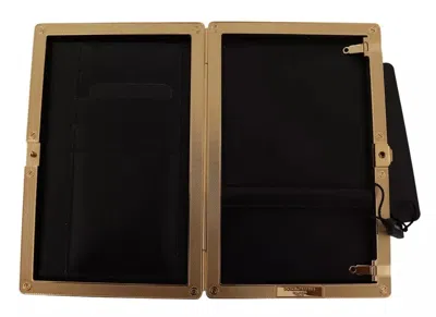 Pre-owned Dolce & Gabbana Pink Silk Gold Frame Clutch Evening Party Purse Women's Bag ()