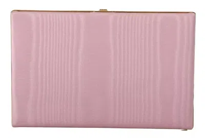 Pre-owned Dolce & Gabbana Pink Silk Gold Frame Clutch Evening Party Purse Women's Bag ()