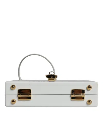 Pre-owned Dolce & Gabbana White Graffiti Print Clutch Crossbody Women's Bag ()