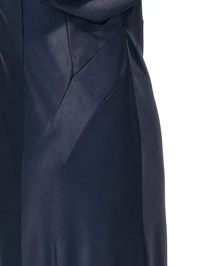 Alberta Ferretti Twisted Cape-sleeve Open-back Satin Gown