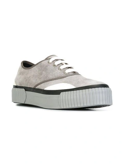 Shop Julien David Chunky Sole Sneakers - Grey