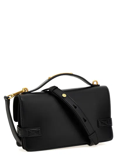 Balmain Bbuzz 24 Shoulder Bag In Smooth Leather In Black