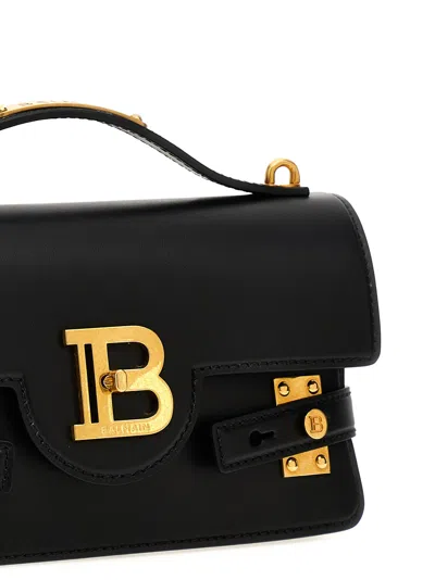 Balmain Bbuzz 24 Shoulder Bag In Smooth Leather In Black