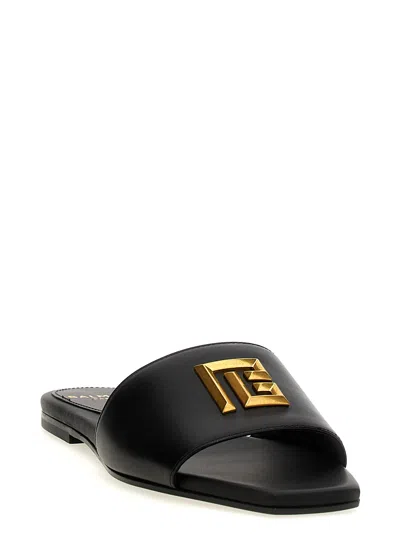 Balmain Dafne Logo-plaque Leather Slides
